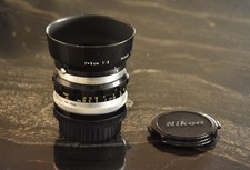 Nikkor 5cm f2, 9-Blade with Original Lens Hood. Early, Rare, and Mint.