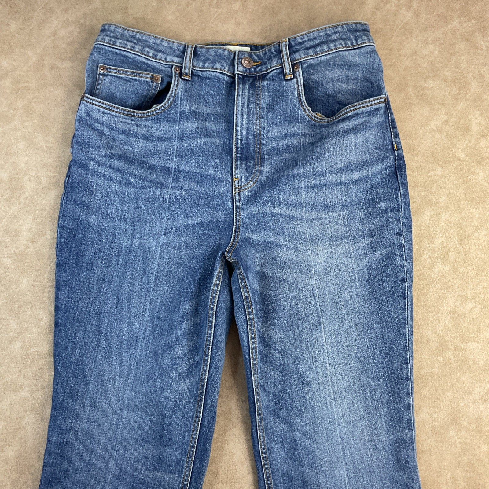 Tory Burch Jeans Cropped Flare Medium Vintage Wash Logo #168287 Women Sz 32 $230 thumbnail 7