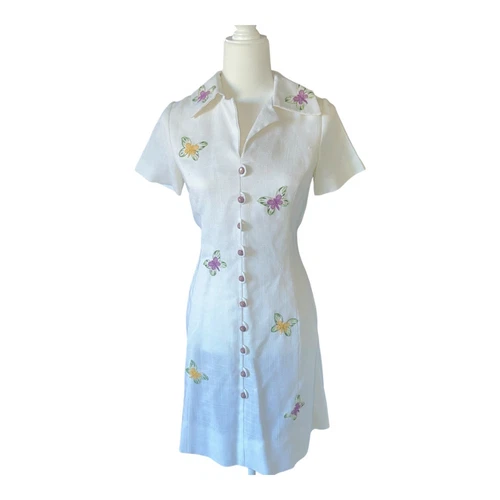 OFF WHITE Abito vintage ricamato bianco sporco