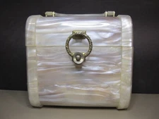Stylecraft Miami Mother Of Pearl White Lucite  Purse
