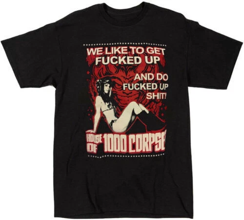 House Of 1000 Corpses Horror Movie T-Shirt Black Unisex Vintage