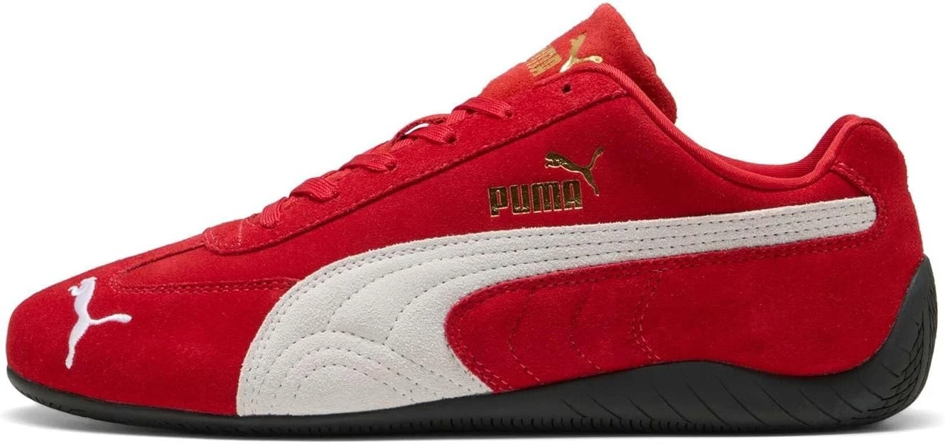 PUMA Men's Speedcat OG Lace Up Black Sneakers Casual ~ Red/White