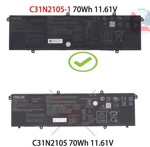 70Wh 11,61V Akku für Asus VivoBook 16X K3605VU K3605V K3605 K6502VJ K3605Z - Bild 6 von 8
