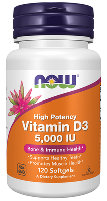 #ad NOW Foods High Potency Vitamin D3 5000 IU 120 amp; 240 Softgels 11 27 11 28exp $12.47