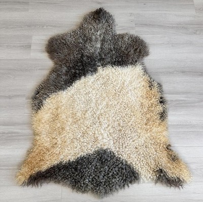 %100 Natural Gotland Sheepskin Rug,Sheepskin Pelt,Natural Color,white,beige,mink