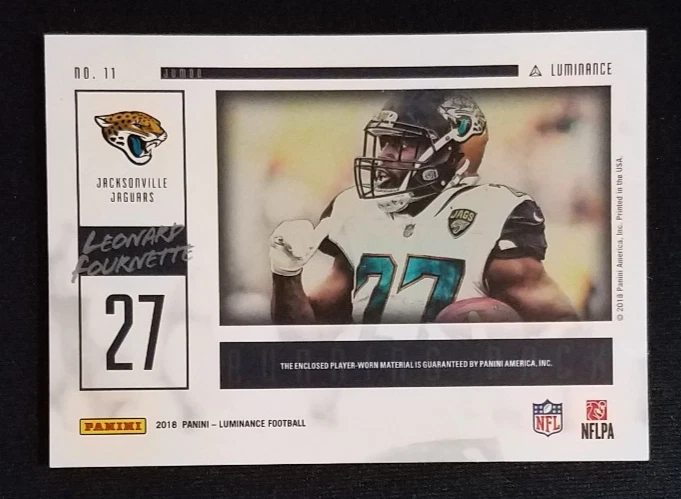 2018 Panini Luminance Leonard Fournette Jumbo Patch 01/25 Jaguars NM-MINT - Image 2 of 2