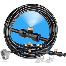 Misting Cooling System, 26FT 8M Misting Line  7 Brass Mist Nozzles  Brass...