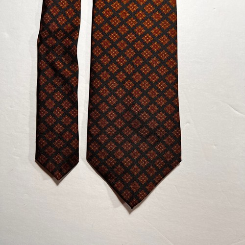 Ermenegildo Zegna Tie Men's Brown Floral 100% Silk Necktie Handmade In Italy - Picture 3 of 7