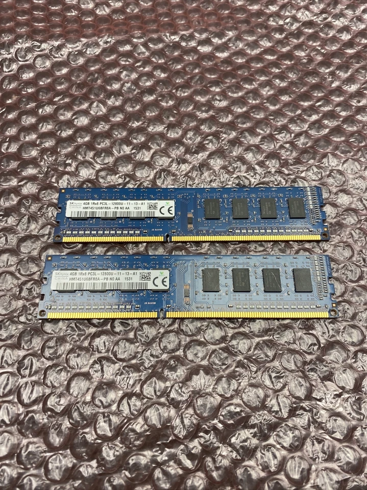 (2) SK Hynix 4GB 1Rx8 PC3L 12800U-11-13-A1 Desktop RAM HMT451U6BFR8A-PB NO AA - Image 2 of 4