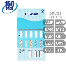 NEW Mintegrity Drug Test 10-Panel Dip Card Urine Home Kit 150-Pack #MI-WDOA-9104