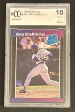 1989 Donruss Gary Sheffield Baseball Rookie Card (RC) #31 Brewers SS BCCG 10