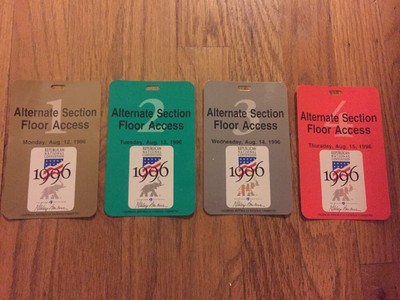 1996 Republican National Convention Alt Delegate Floor Pass Set Senator Bob Dole