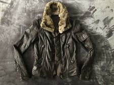 Firetrap Womens Real Leather Biker Jacket - Brown Size Xs