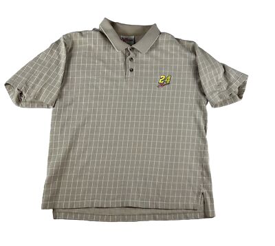 Jeff Gordon #24 Chase Authentics NASCAR Polo Khaki Golf Shirt  XL 100% Cotton