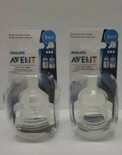 Philips AVENT Anti-Colic Nipple, Clear Medium Flow 3 Months 2 Pks of 2 4 total
