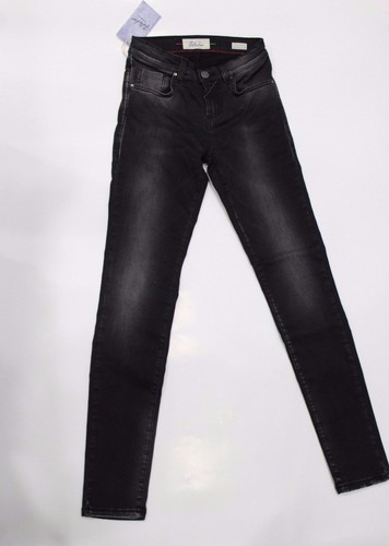 FIFTY FOUR Feoff Jeans Pantalone Donna Super Skinny Fit vita alta Nero |  eBay