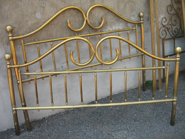 LETTO OTTONE MATRIMONIALE CON RICCIOLI GROSSO SPESSORE PERFETTO STATO  1930-40