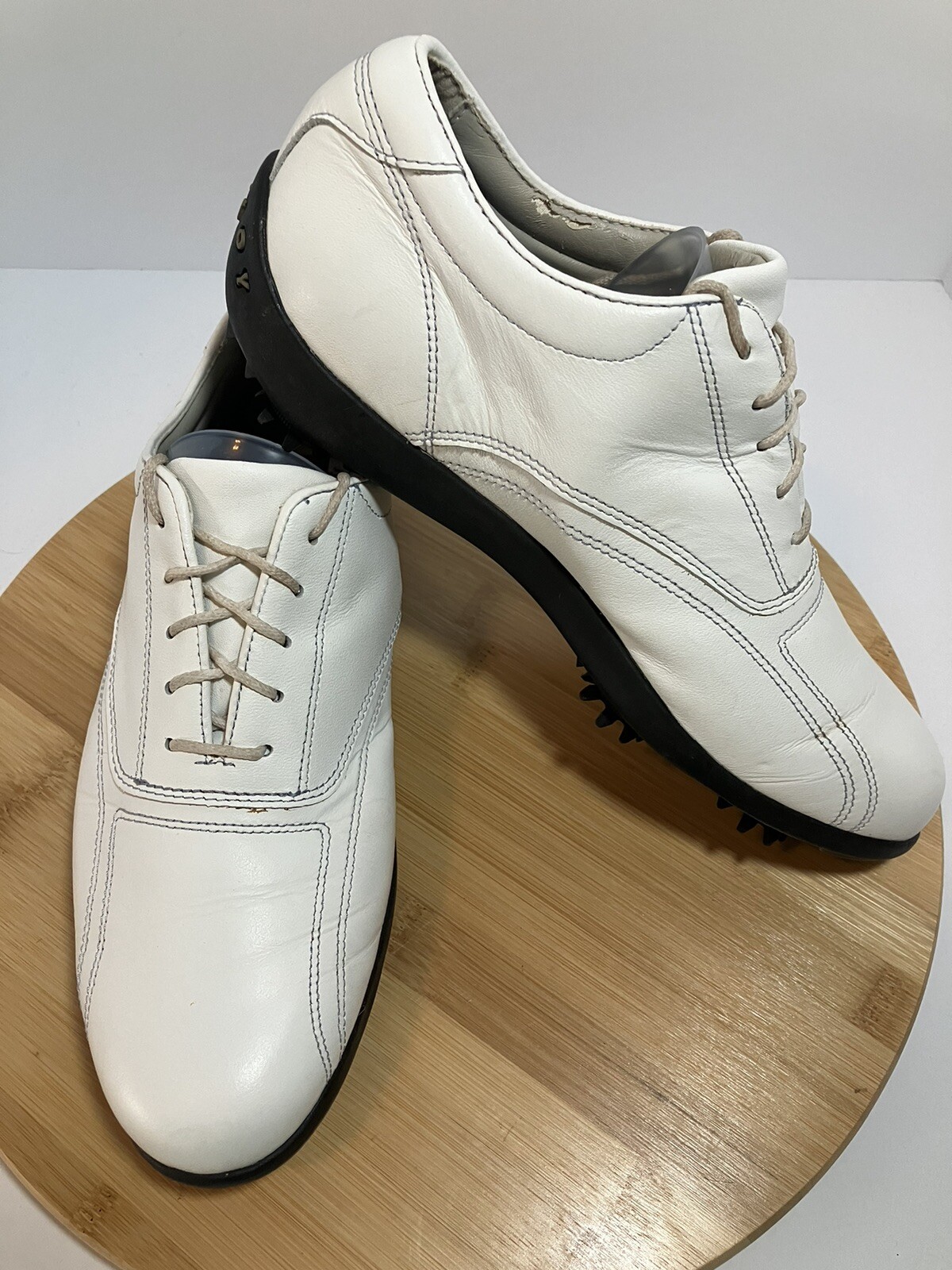 FOOTJOY LoPro COLLECTION White Golf Shoes RUBBER SPIKES 97011 Men's SZ