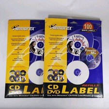 Memorex CD DVD White Label Refills - x2 Packs, 80 Sheets Total Vintage Disc VTG