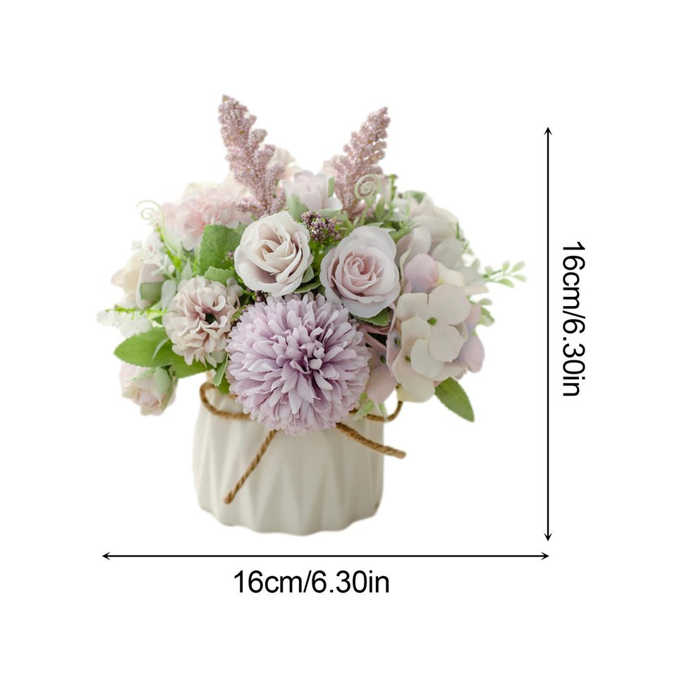 Bonsai Artificial Flower Bouquet, Rabbit Plants Pot, Ceramic Flowerpot
