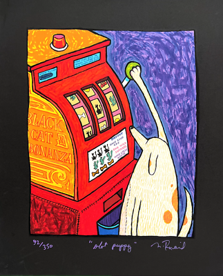 Matt Rinard SLOT PUPPY Hand Signed Limited Edition Lithograph Art