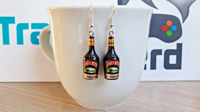 Ohrringe f. Baileys* Fans. Mini Flasche Charm. 18. Geburtstag Geschenk Lustig