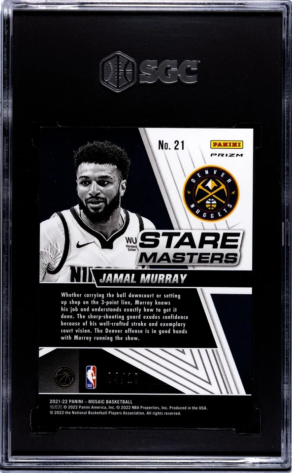 2022 Panini Mosaic Jamal Murray GOLD /10 SSP SGC 9.5 - Image 2 of 2
