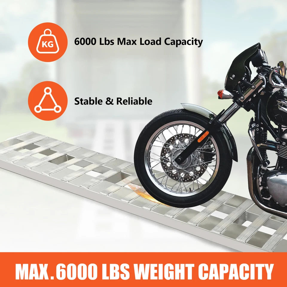 Cuchillo de extremo de gancho rampas remolque auto camión 6000 libras aluminio 80"x15" 2 piezas Foto 4 de 4