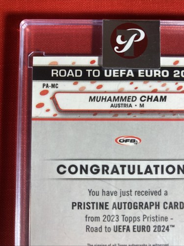 MUHAMMED CHAM 2023 Topps PRISTINE AUTO encased NATIONAL DEBUT Austria AUTOGRAPH - Picture 13 of 24