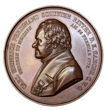 Saxony Kingdom 1851 Carl Schuetze Blind Institute Dresden Medal Book Plate Piece