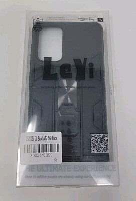 leyi Samsung Galaxy A72 5g Case + 2 Tempered Screen Protector Kickstand Black