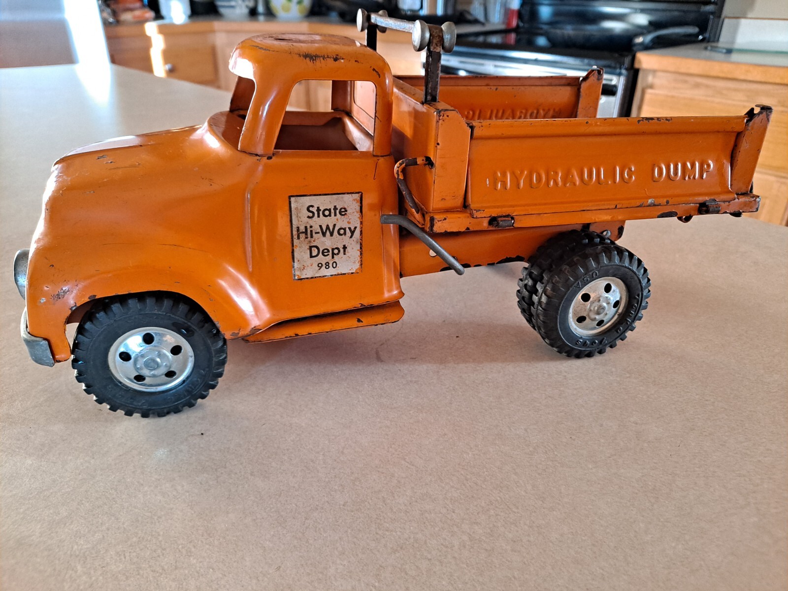 Tonka Hydraulic Dump Truck Vintage 1956 Orange State HiWay Missing