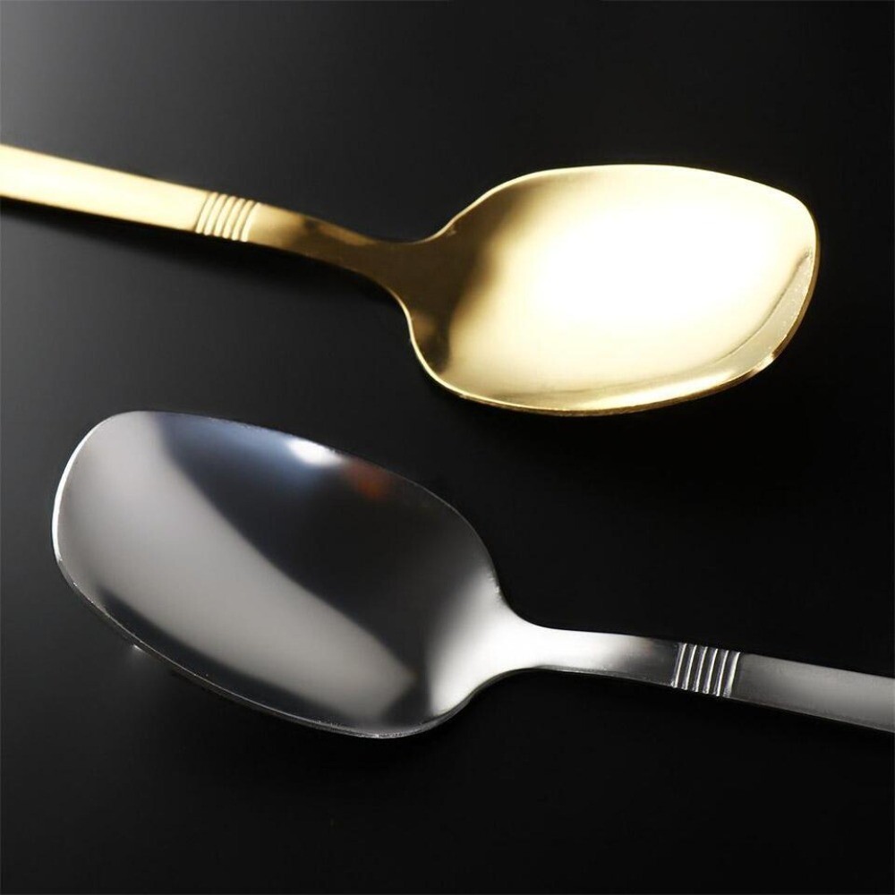 Korean Style Long Handled Spoon Stainless Steel Dessert Spoon Lantern