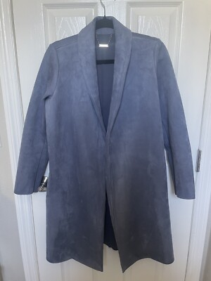 Tahari Blue Long Coat Women's Size