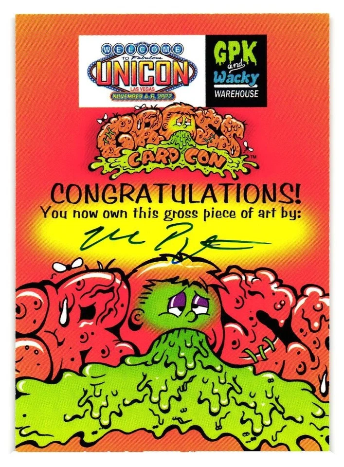 2022 GARBAGE PAIL KIDS GROSS CARD CARD CON ARTIST AUTOGRAPHED SET 11 AUTOGRAPHS - Image 3 of 4