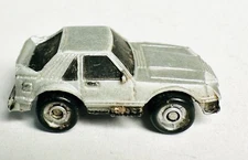 Vintage Micro Machines Galoob Silver Ford Mustang 1988 Fox Body 1.5” Length