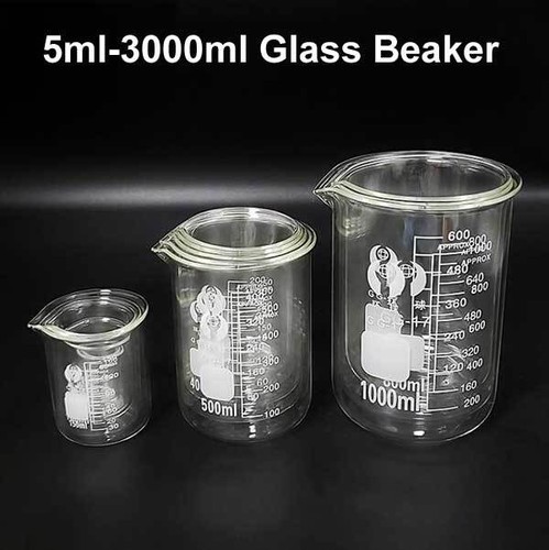 5ml - 3000ml Laboratory Borosilicate Glass Beaker Chemistry Glassware w/ Handle - Picture 2 of 9