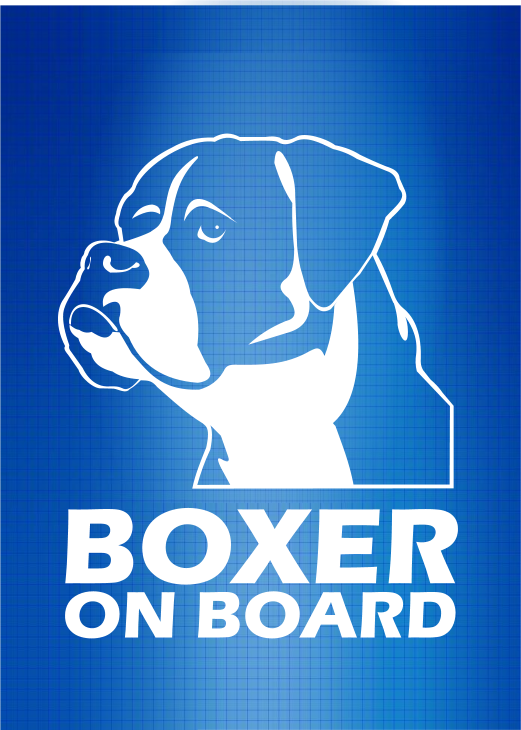 1 x Boxer On Board, Boxer Dog Sticker, Car Window Decal eBay