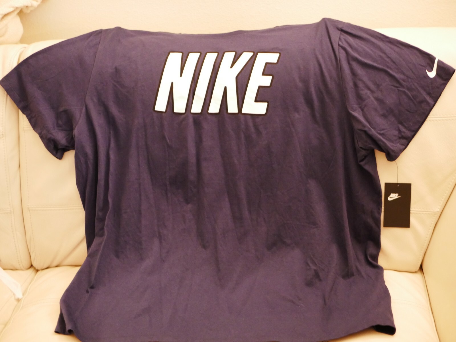 NWT MEN'S NIKE ATHLETIC CUT TSHIRT NAVY BLUE LOCKHEAD WHITE 2XL, 4XL