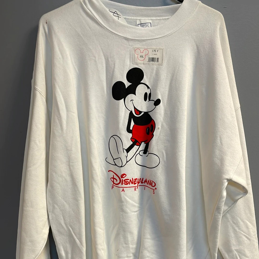 X-Large Vintage White DisneyLand Paris Mickey Mouse Graphic