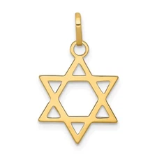 14k Yellow Gold Star of David Pendant