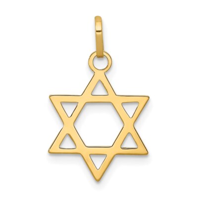 14k Yellow Gold Star of David Pendant