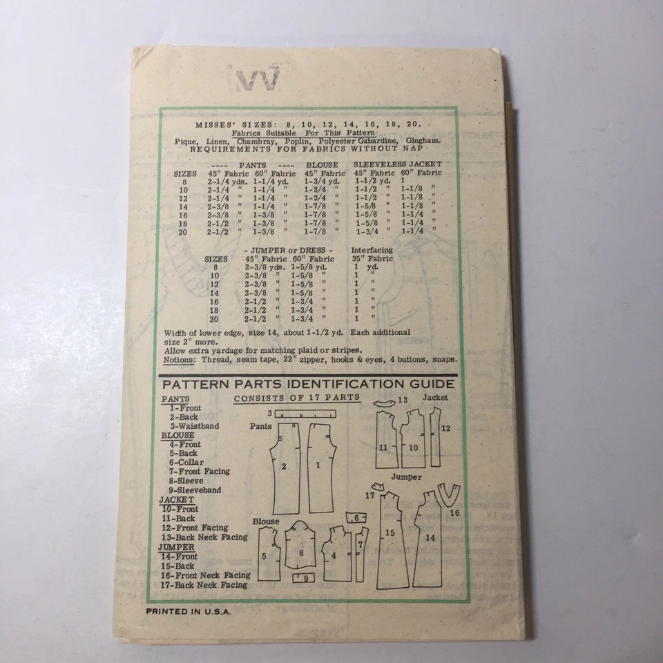 Printed Pattern 9234 Size 14 Misses' Pants Jacket Blouse Jumper Mail Order - Image 2 of 4