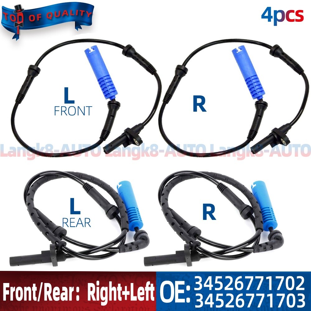 4pcs ABS Wheel Speed Sensor For BMW E60 E61 525i 528i 530i 540i 