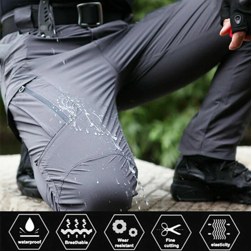 Pantalones tácticos para hombre trabajo carga combate senderismo aire libre impermeables pantalones pantalones Foto 4 de 4
