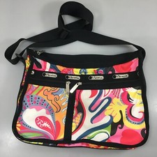 LeSportsac Multi-Color Swirly Pop Art Expandable Crossbody Shoulder Bag USA Made