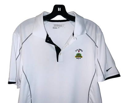 NikeGolf Tour Performance Men s White Golf polo shirt US Open 2013 Size S