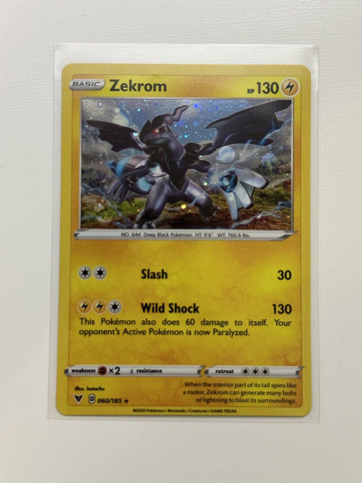 HOLO Zekrom 060/185 NM - RARE Vivid Voltage Pokemon Card - $2 Flat Shipping  