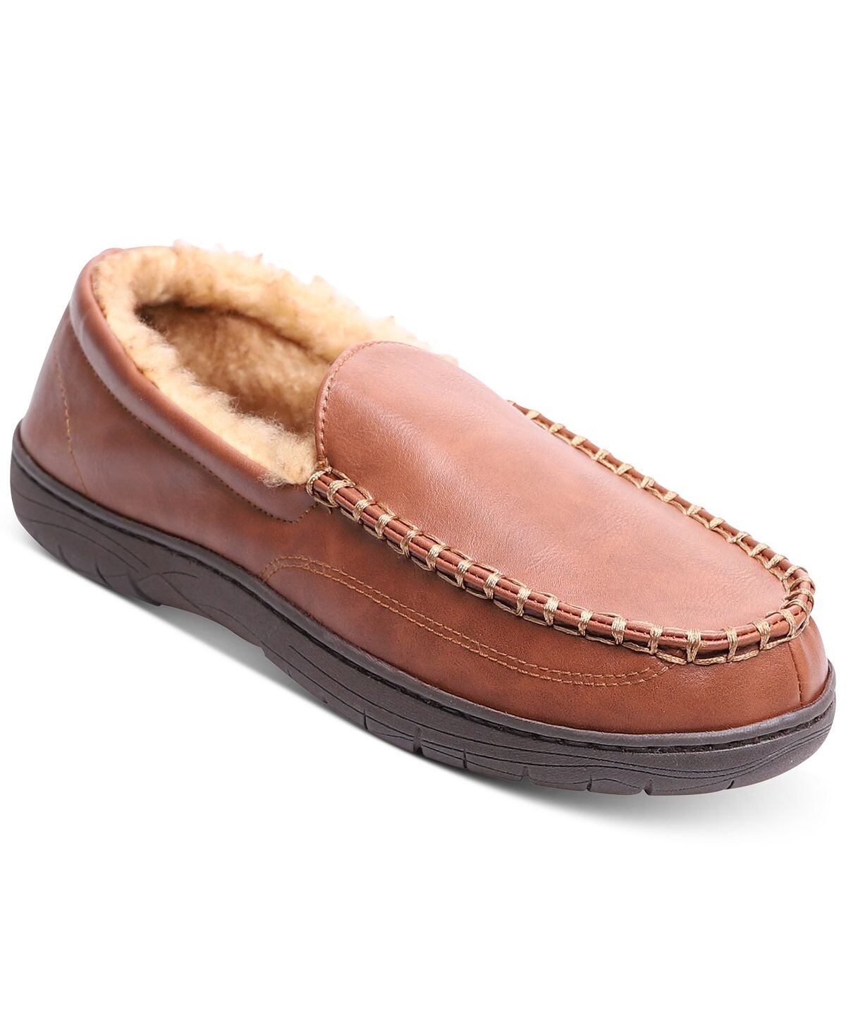 Haggar Men's Memory Foam Slippers Faux 