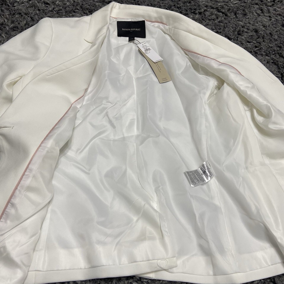 NEW Banana Republic Woman’s Blazer White Size 8 eBay